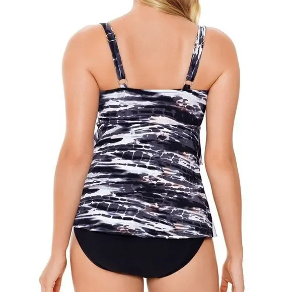 Swim Solutions Triple Tiered Tummy-Control 1-Piece - Picture 2 of 15
